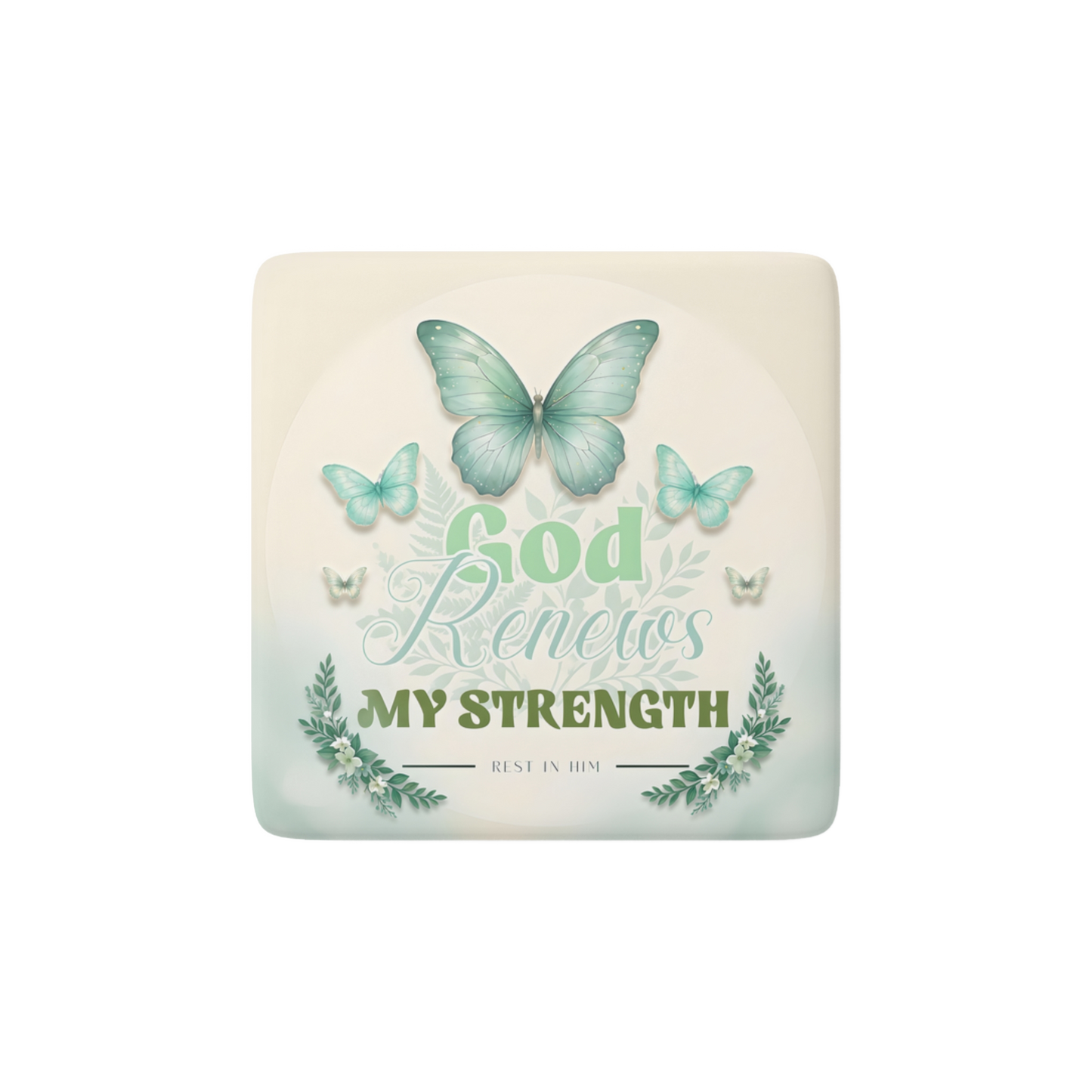 GOD RENEWS MY STRENGTH Reminder Tile