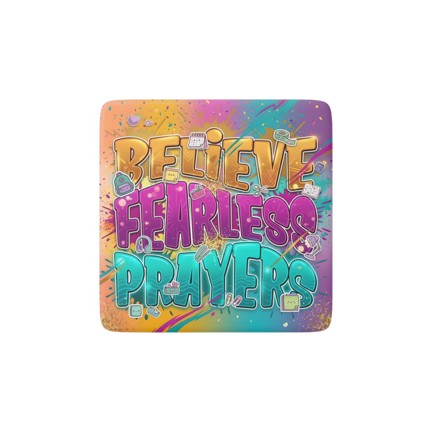 BELIEVE FEARLESS PRAYERS Reminder Tile