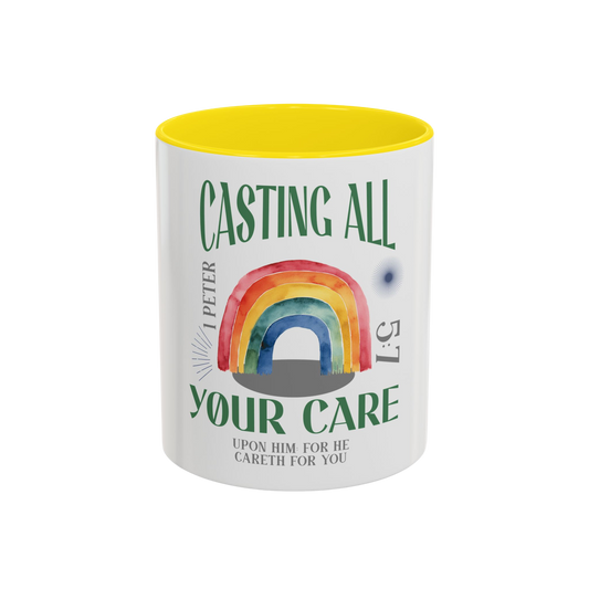 Casting All Your Cares Christian Coffee Cup