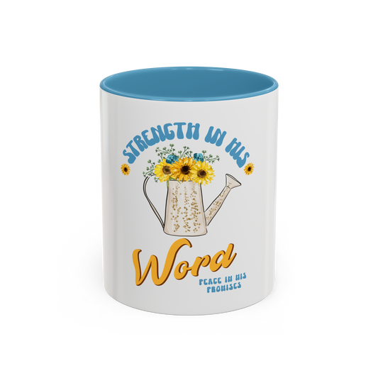Strength in His Word Christian Coffee Cup