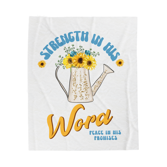 Strength in His Word Scripture Throw