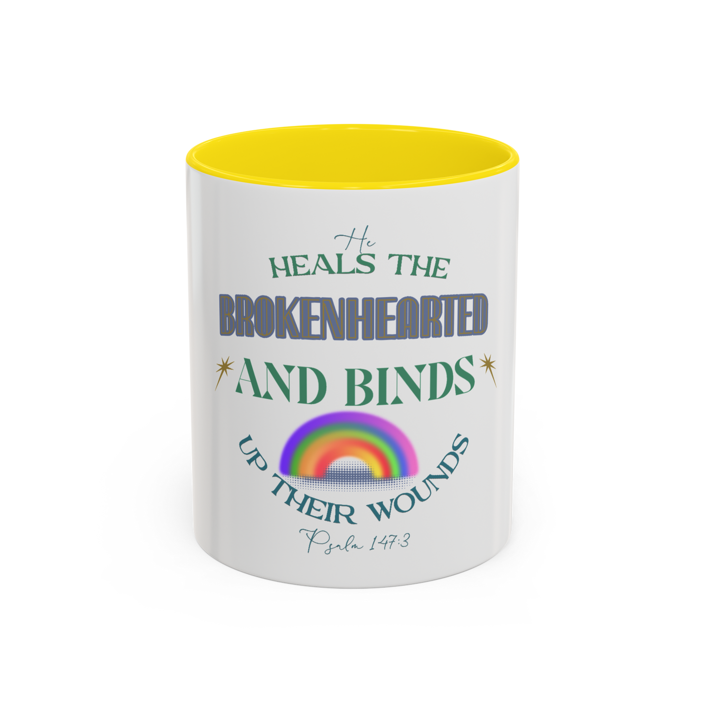 He Heals The Brokenhearted Christian Coffee Cup