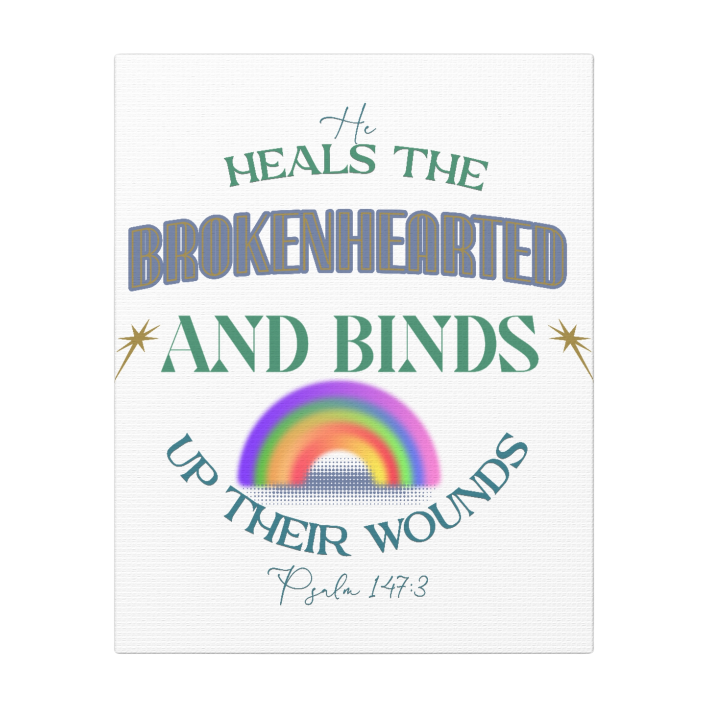 He Heals The Brokenhearted Scripture Print