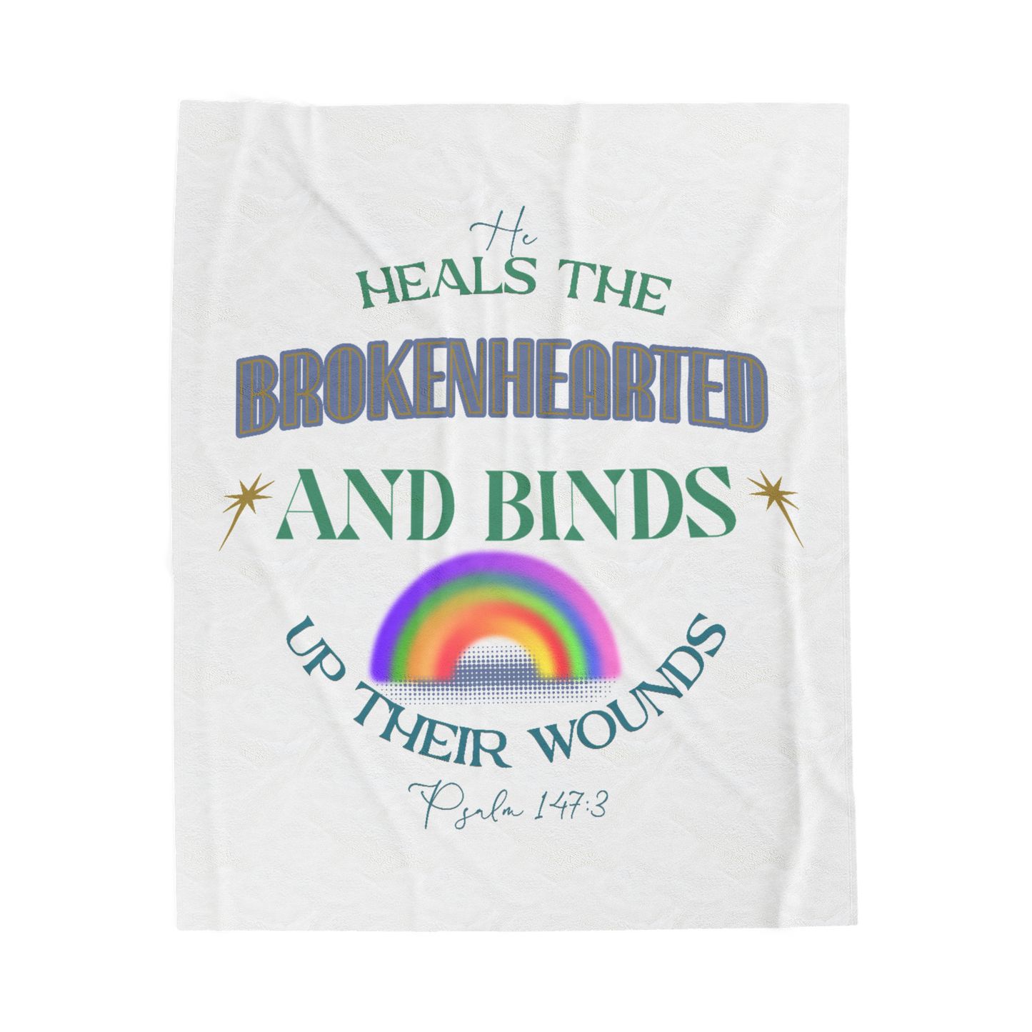 He Heals The Brokenhearted Scripture Throw