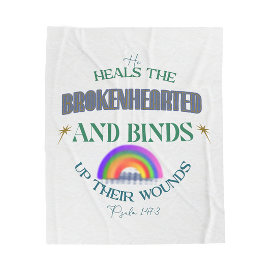 He Heals The Brokenhearted Scripture Throw