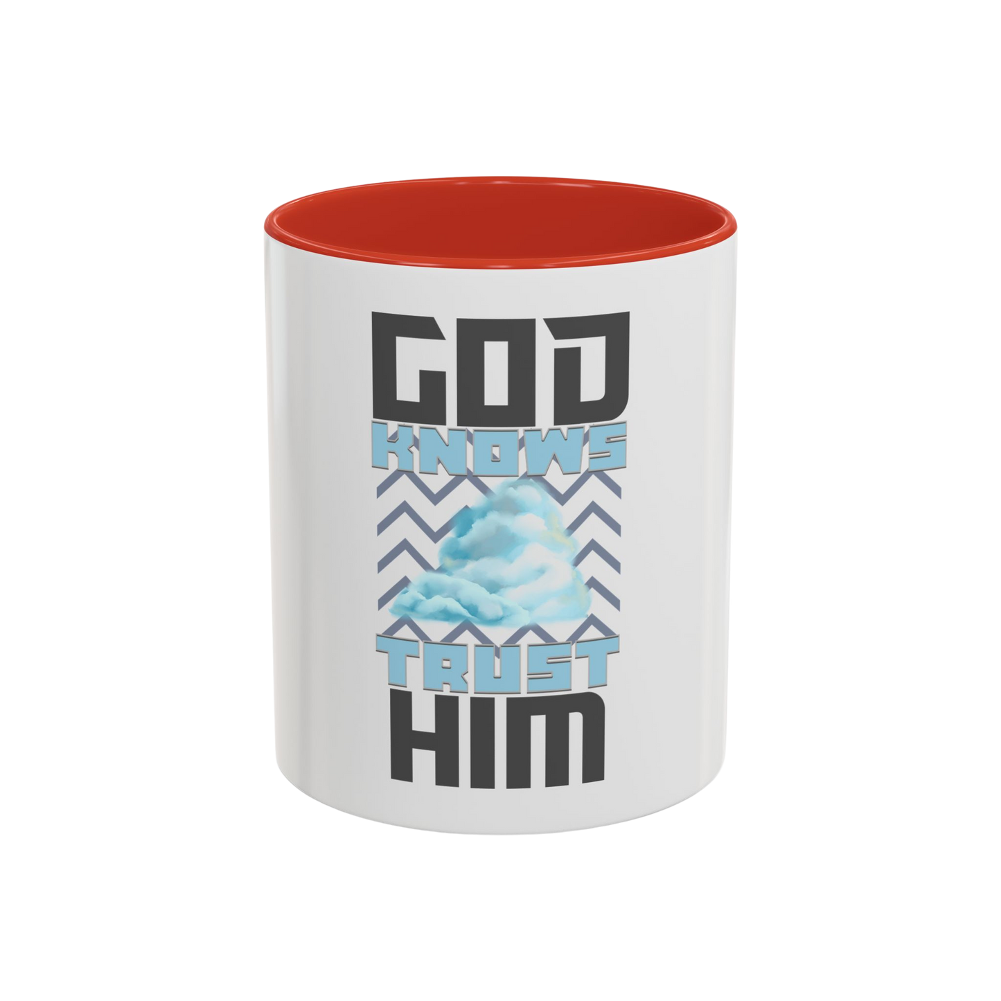 God Knows, Trust Him Christian Coffee Cup