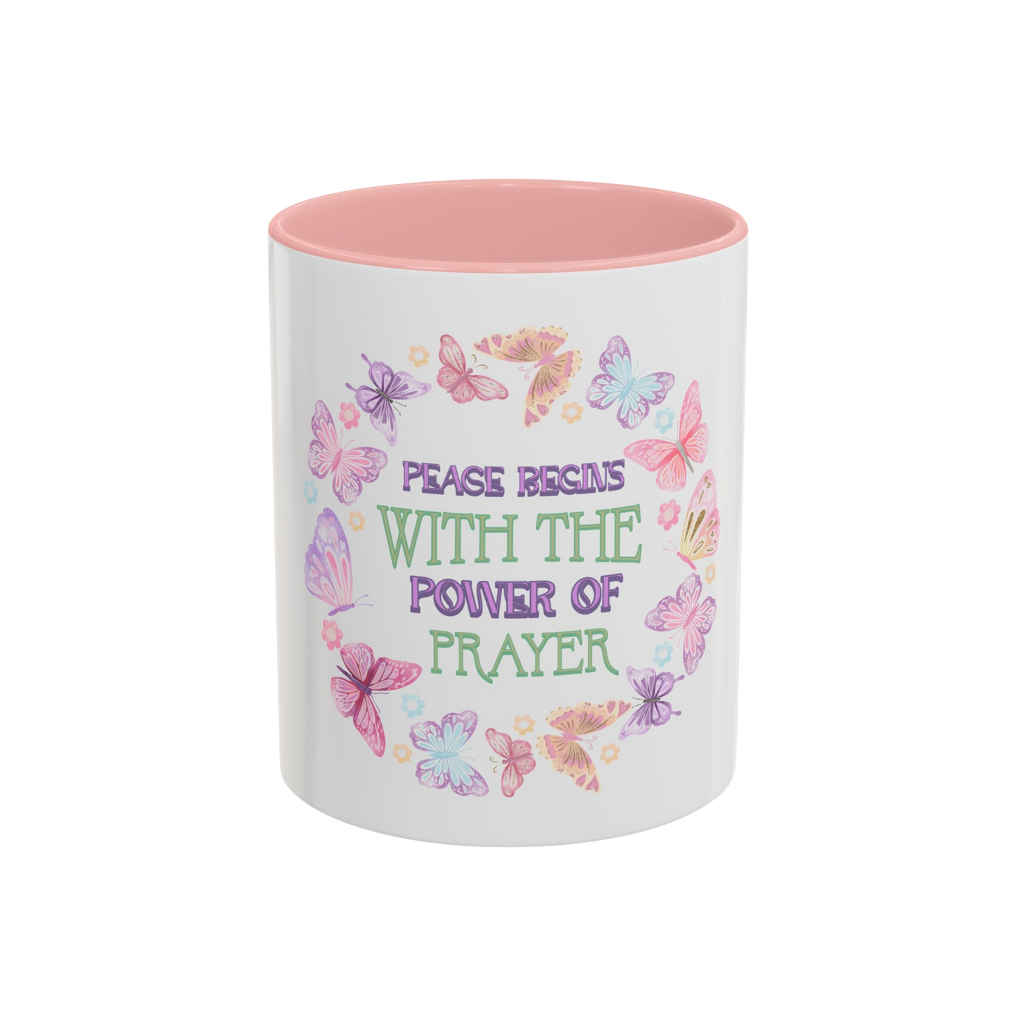 Peace Begins with the Power of Prayer Christian Coffee Cup