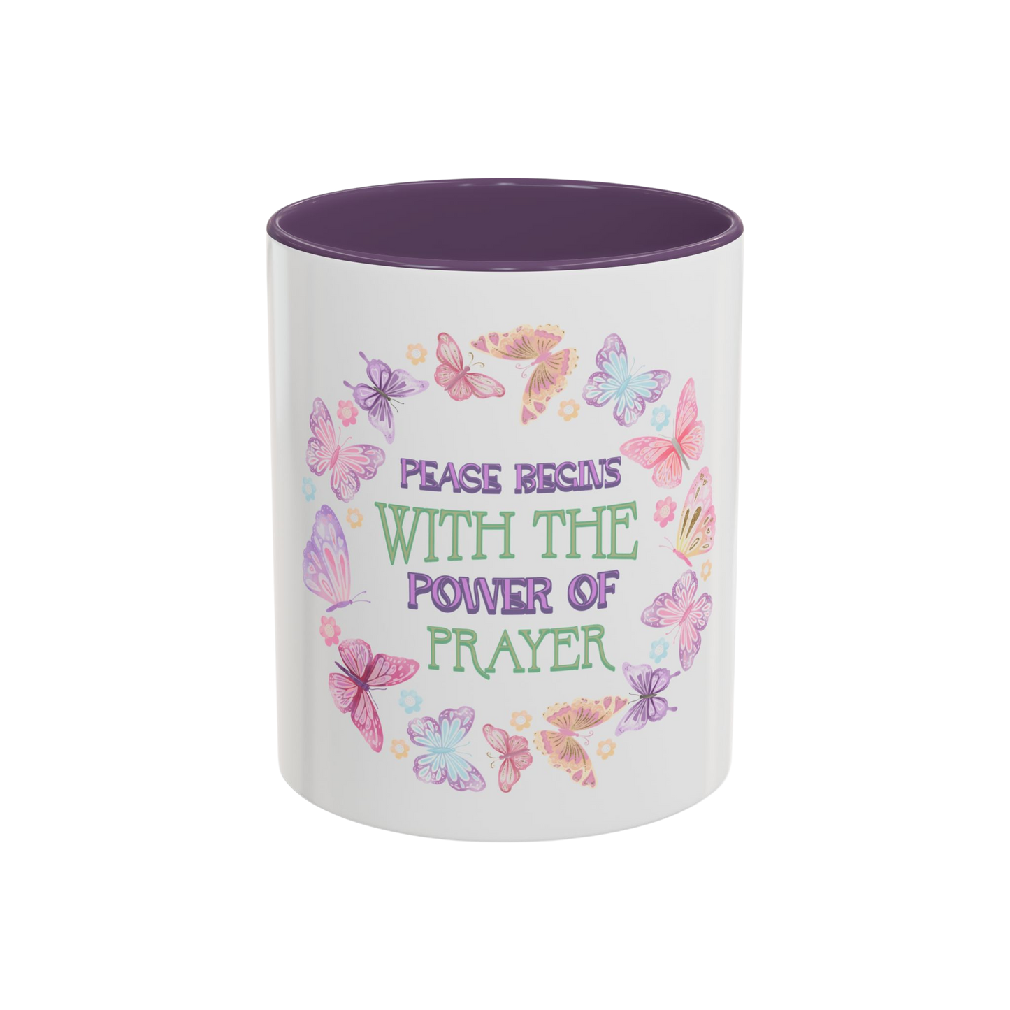 Peace Begins with the Power of Prayer Christian Coffee Cup