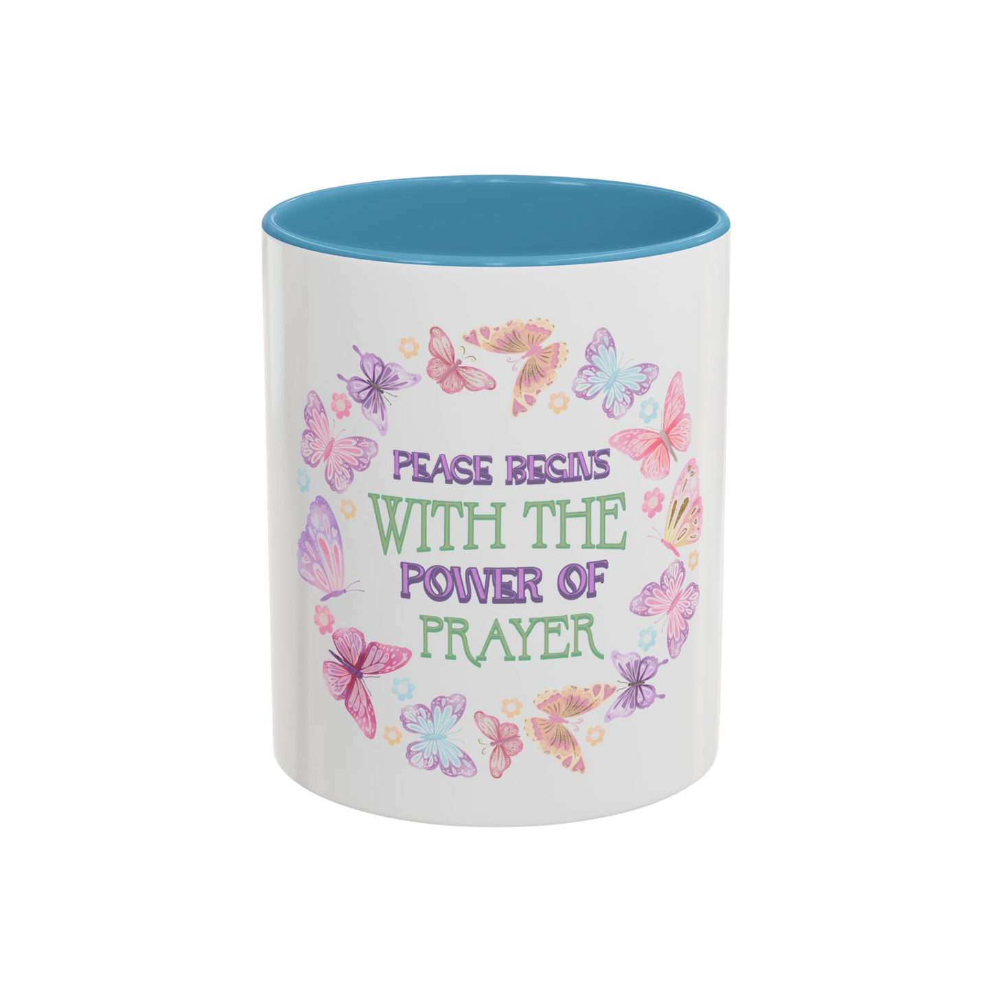 Peace Begins with the Power of Prayer Christian Coffee Cup