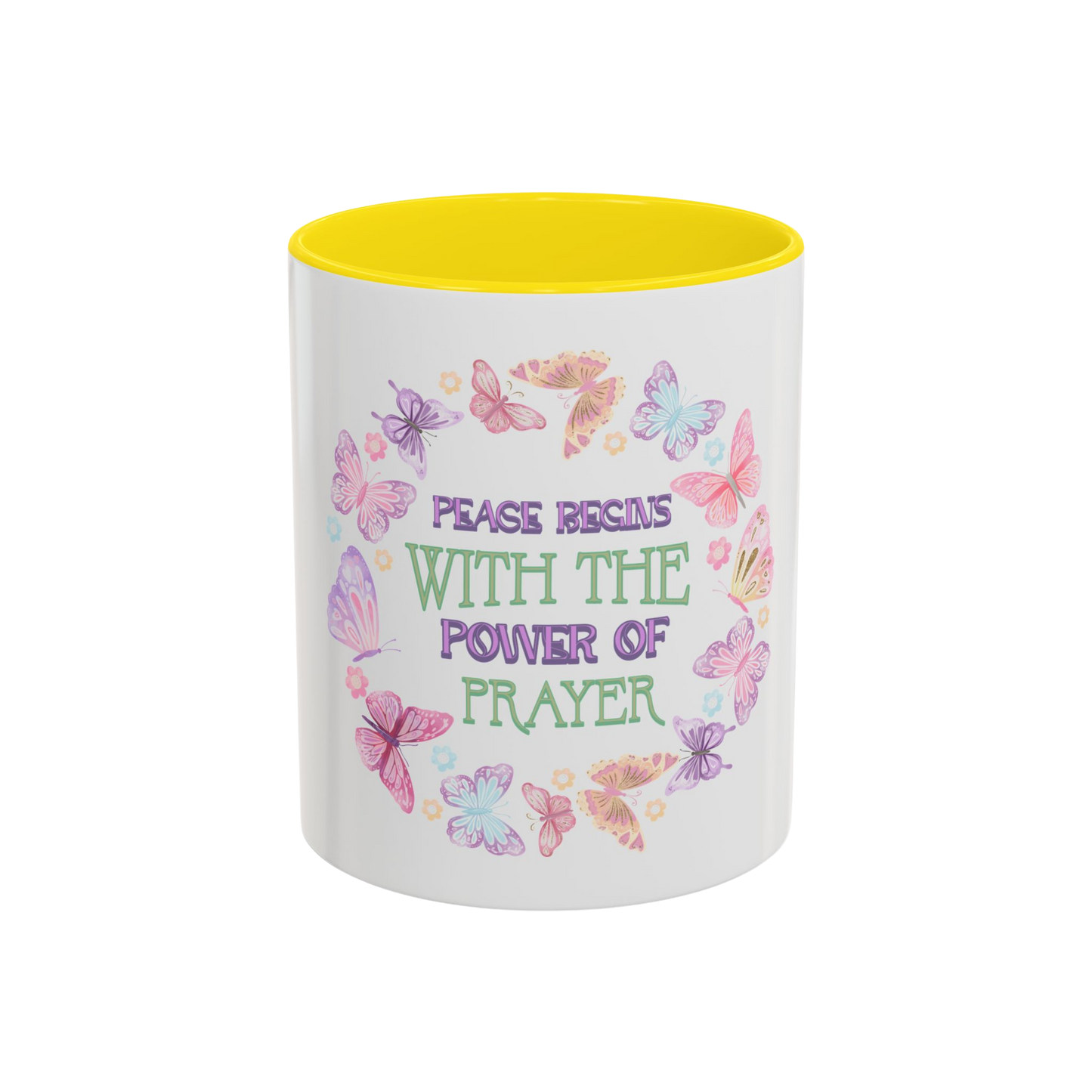 Peace Begins with the Power of Prayer Christian Coffee Cup