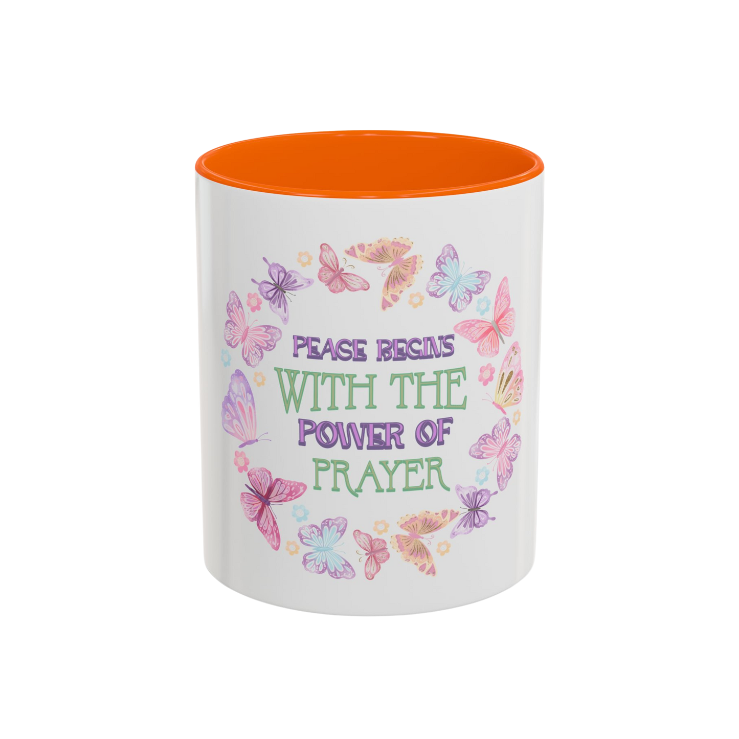 Peace Begins with the Power of Prayer Christian Coffee Cup