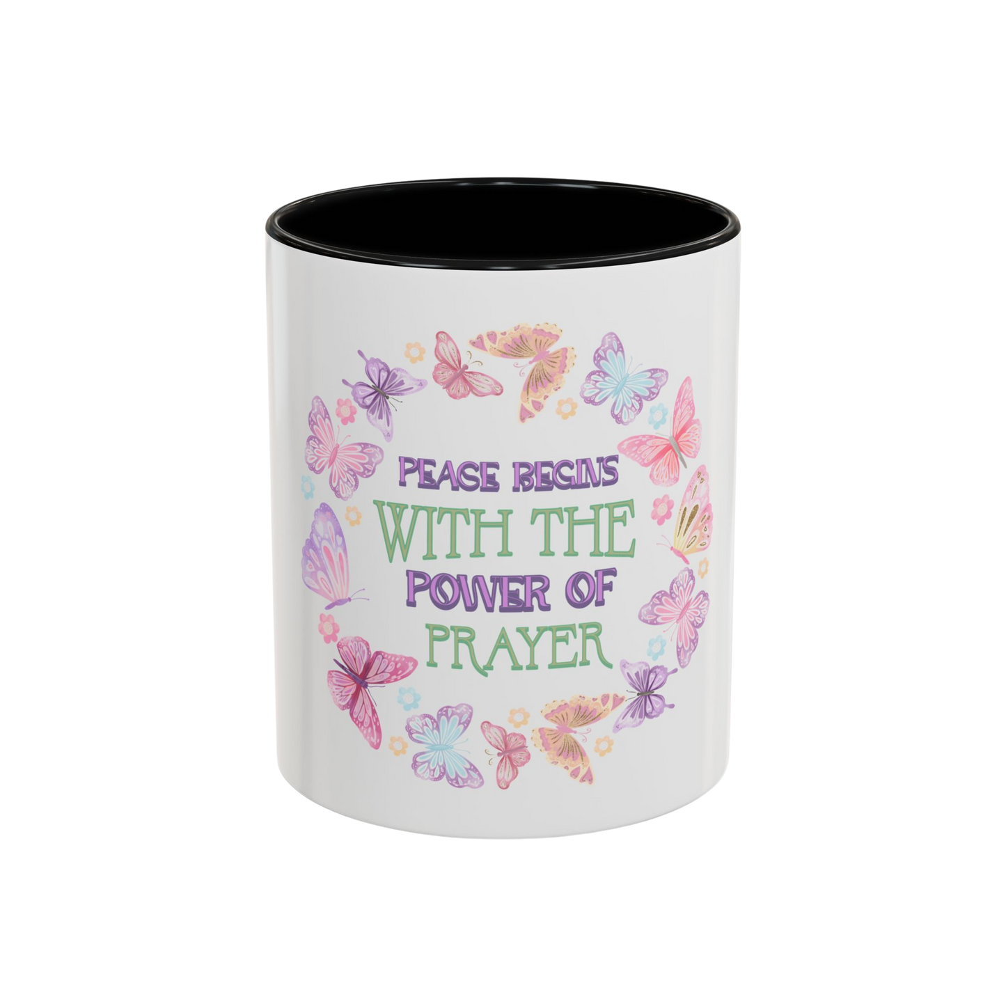 Peace Begins with the Power of Prayer Christian Coffee Cup