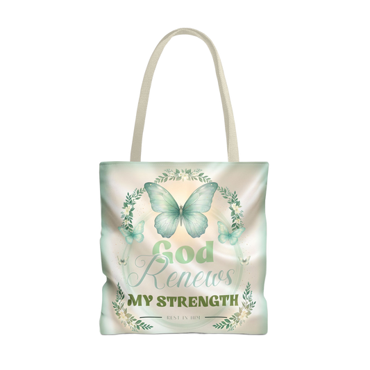 GOD RENEWS MY STRENGTH Carry Tote