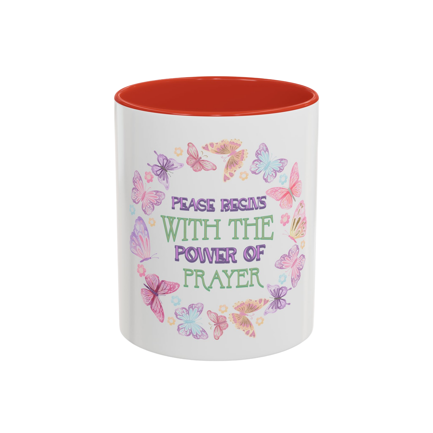 Peace Begins with the Power of Prayer Christian Coffee Cup