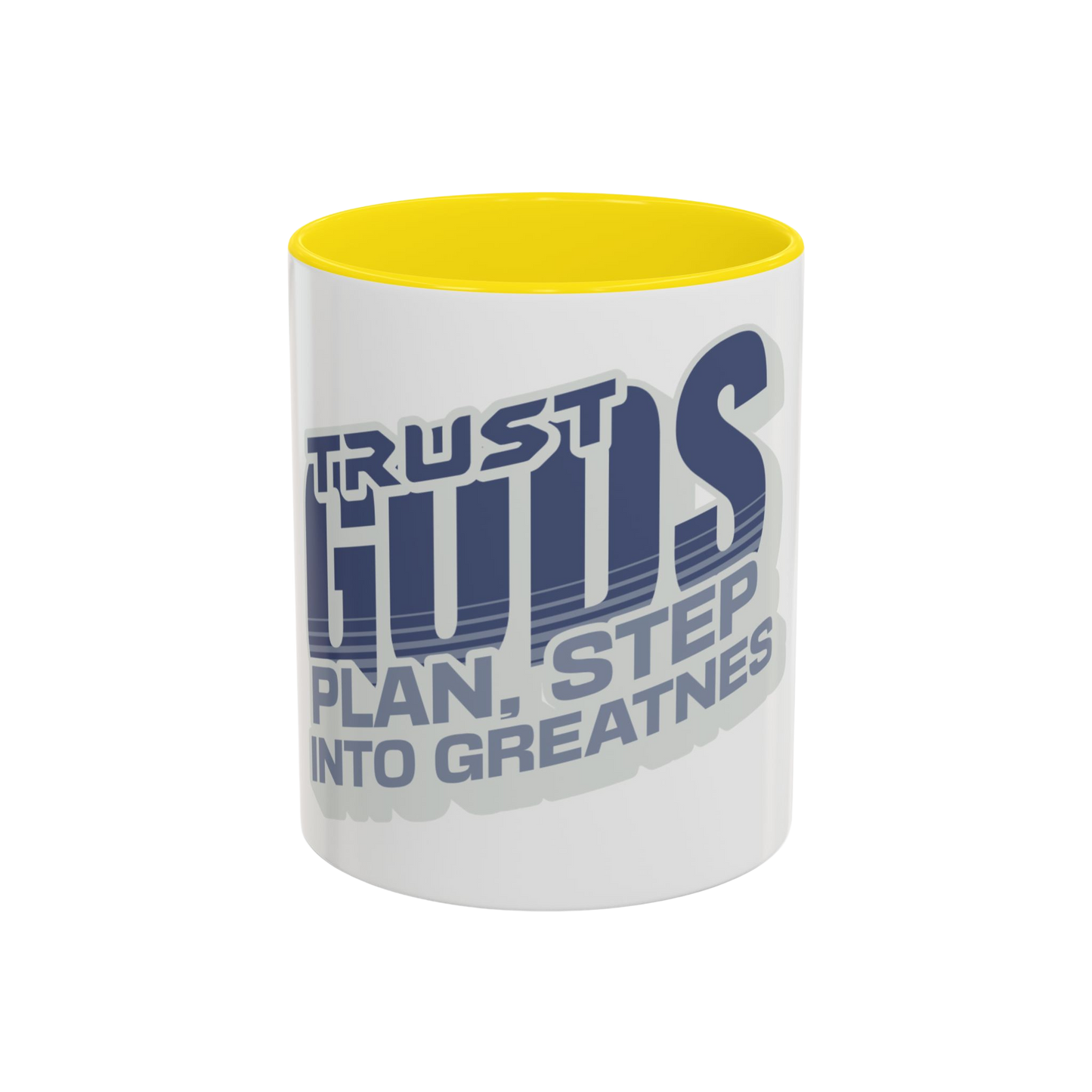 Trust God’s Plan, Step Into Greatness Christian Coffee Cup