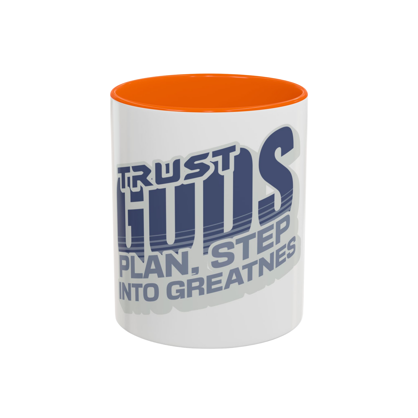 Trust God’s Plan, Step Into Greatness Christian Coffee Cup