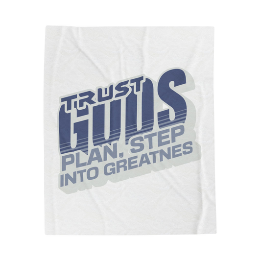 Trust God’s Plan, Step Into Greatness Scripture Throw
